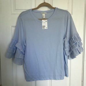 NWT H&M flutter sleeve shirt